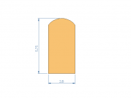 Perfil de Silicona P94781D - formato tipo D - forma irregular