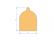 Perfil de Silicona P94850A - formato tipo D - forma irregular