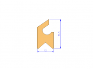 Perfil de Silicona P94850B - formato tipo Labiado - forma irregular