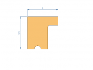 Perfil de Silicona P94850DT - formato tipo L - forma irregular