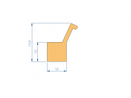 Perfil de Silicona P94850J - formato tipo Labiado - forma irregular