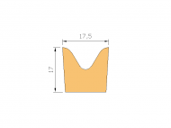 Perfil de Silicona P948A - formato tipo Cuernos - forma irregular