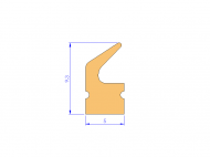 Perfil de Silicona P94900A - formato tipo Labiado - forma irregular