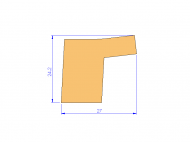 Perfil de Silicona P95021B - formato tipo Labiado - forma irregular