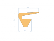Perfil de Silicona P95127 - formato tipo U - forma irregular