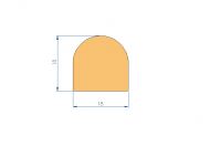 Perfil de Silicona P95127P - formato tipo D - forma irregular