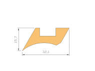 Perfil de Silicona P951A - formato tipo U - forma irregular