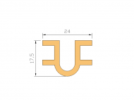 Perfil de Silicona P951B - formato tipo U - forma irregular