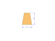 Perfil de Silicona P95366A - formato tipo Trapecio - forma irregular