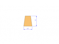 Perfil de Silicona P95366B - formato tipo Trapecio - forma irregular