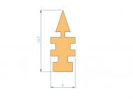 Perfil de Silicona P95419AB - formato tipo Lampara - forma irregular