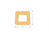 Perfil de Silicona P95621 - formato tipo Trapecio - forma irregular