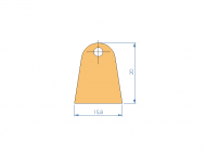 Perfil de Silicona P95651B - formato tipo D - forma irregular