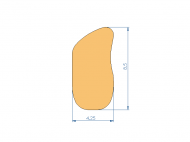 Perfil de Silicona P95732L - formato tipo Fuelle - forma irregular