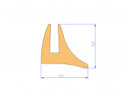 Perfil de Silicona P95746 - formato tipo U - forma irregular