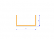 Perfil de Silicona P95880 - formato tipo U - forma irregular