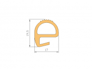 Perfil de Silicona P95A - formato tipo e - forma irregular