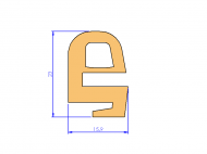 Perfil de Silicona P95B - formato tipo e - forma irregular