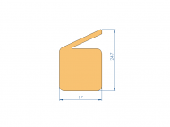 Perfil de Silicona P96211A - formato tipo Labiado - forma irregular