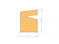 Perfil de Silicona P96211C - formato tipo Labiado - forma irregular