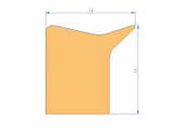 Perfil de Silicona P96211F - formato tipo Labiado - forma irregular