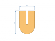 Perfil de Silicona P96226A - formato tipo U - forma irregular