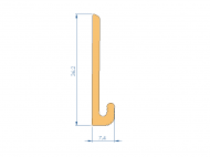 Perfil de Silicona P96301A - formato tipo Perfil plano de Silicona - forma irregular