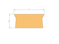 Perfil de Silicona P96306B - formato tipo Trapecio - forma irregular