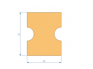 Perfil de Silicona P96571B - formato tipo Trapecio - forma irregular