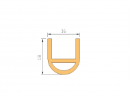 Perfil de Silicona P965A10 - formato tipo U - forma irregular