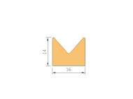 Perfil de Silicona P965A11 - formato tipo Cuernos - forma irregular