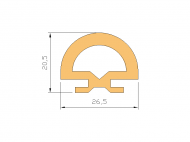 Perfil de Silicona P965A14 - formato tipo Lampara - forma irregular