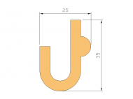 Perfil de Silicona P965A15 - formato tipo U - forma irregular