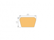 Perfil de Silicona P965A23 - formato tipo D - forma irregular