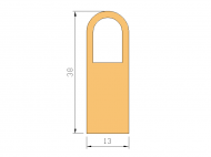 Perfil de Silicona P965A9 - formato tipo D - forma irregular