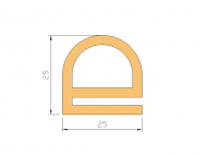 Perfil de Silicona P965AE - formato tipo e - forma irregular