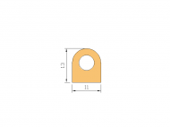 Perfil de Silicona P965AF - formato tipo D - forma irregular