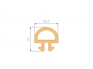 Perfil de Silicona P965AT - formato tipo Lampara - forma irregular