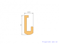 Perfil de Silicona P965AV - formato tipo U - forma irregular