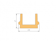 Perfil de Silicona P965BD - formato tipo U - forma irregular