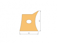 Perfil de Silicona P965BE - formato tipo D - forma irregular