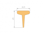 Perfil de Silicona P965CB - formato tipo T - forma irregular