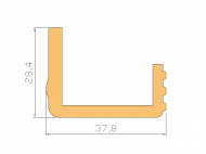 Perfil de Silicona P965CD - formato tipo U - forma irregular