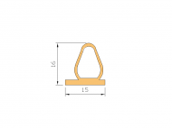 Perfil de Silicona P965D - formato tipo Perfil de Silicona plano con Burbuja - forma irregular