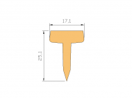 Perfil de Silicona P965G - formato tipo T - forma irregular