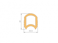 Perfil de Silicona P965Y - formato tipo D - forma irregular