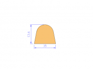 Perfil de Silicona P965Z - formato tipo D - forma irregular