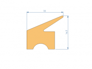 Perfil de Silicona P96680G - formato tipo Labiado - forma irregular