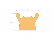 Perfil de Silicona P96913CM - formato tipo Cuernos - forma irregular