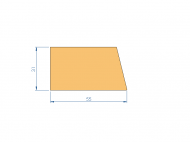Perfil de Silicona P97205J - formato tipo Perfil plano de Silicona - forma irregular